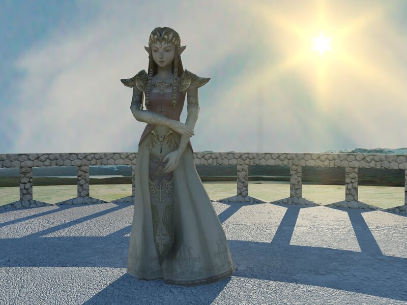 Princess Zelda on a bridge