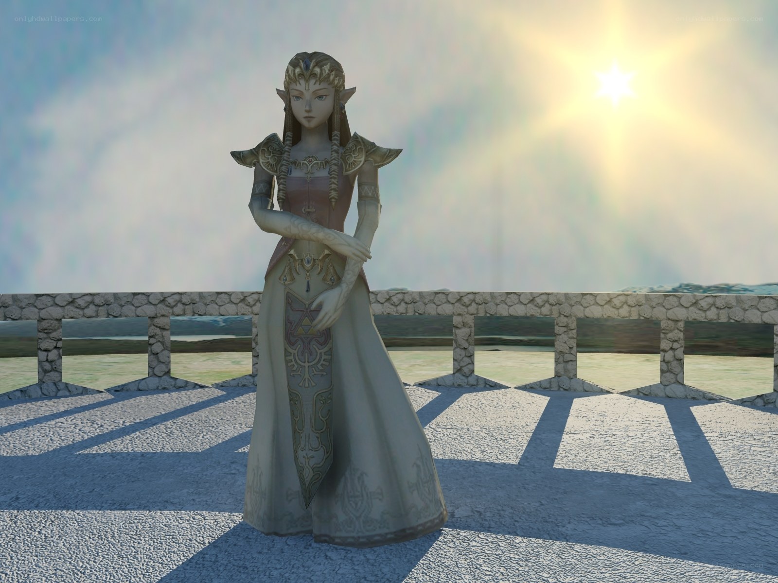 Princess Zelda on a bridge