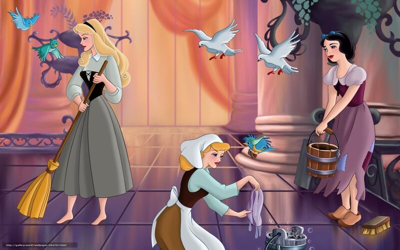 Princesses doing chores