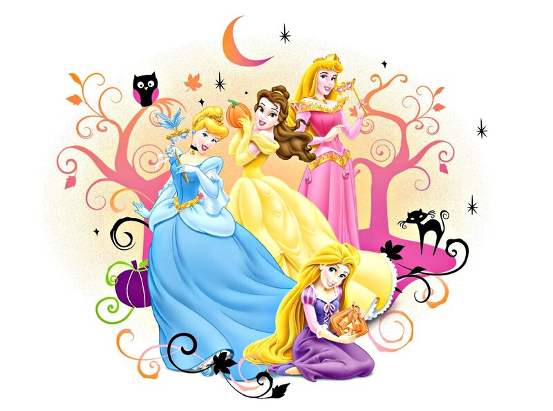 Princesses in Autumn Scene