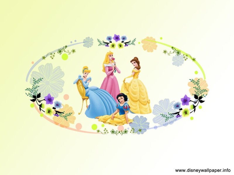Princesses in Floral Frame