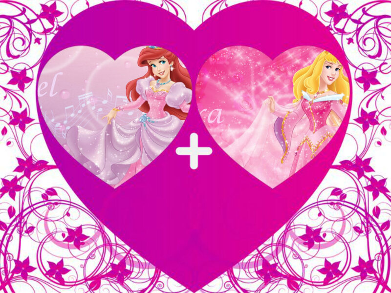 Princesses in Heart Frames — Pink