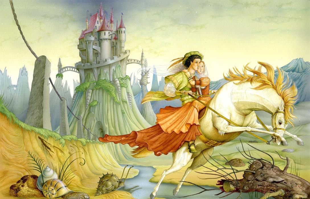 Princesses on a white horse