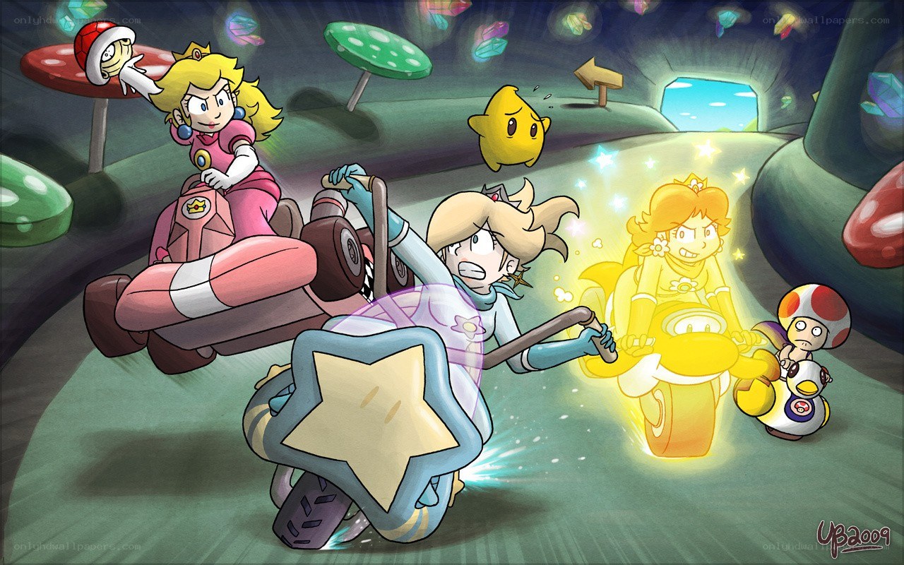Princesses racing in a tunnel