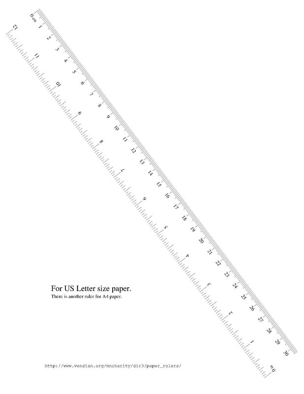 printable ruler for letter paper
