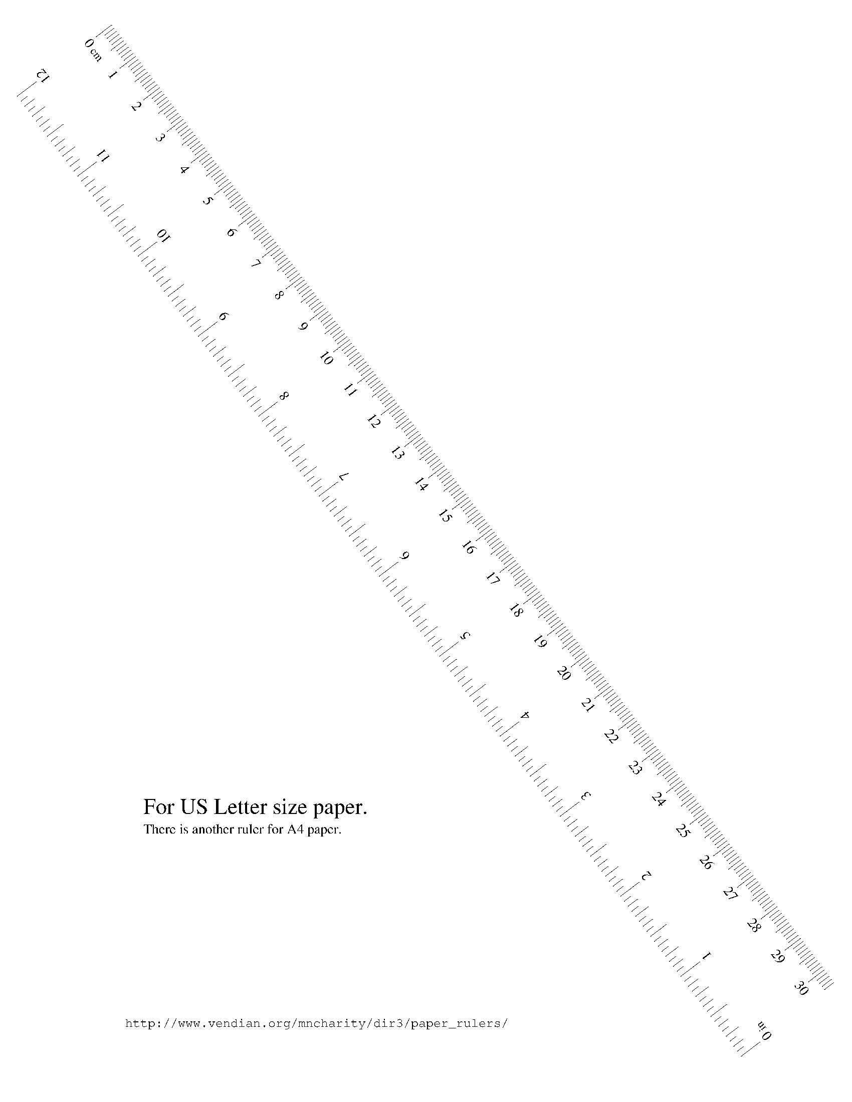 printable ruler for letter paper