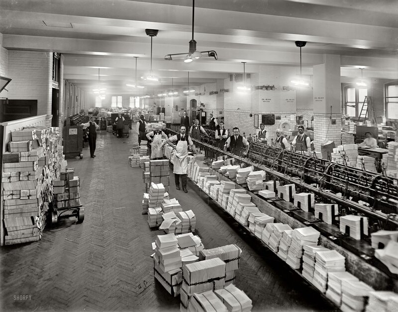 Printing press factory floor