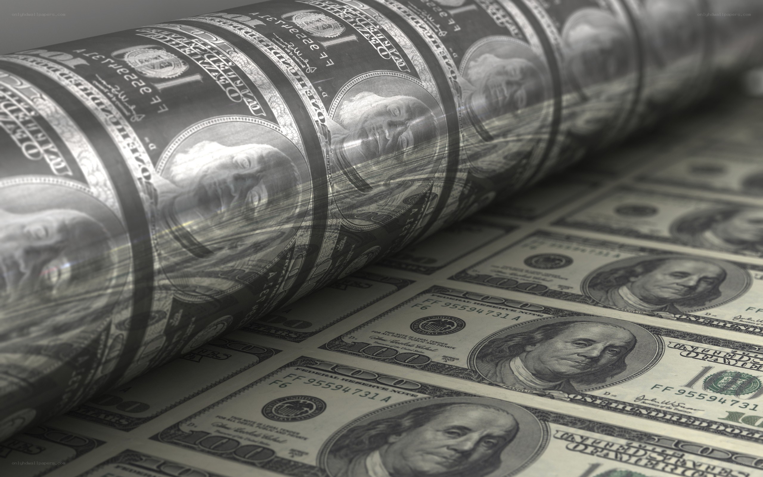 Printing US hundred-dollar bills