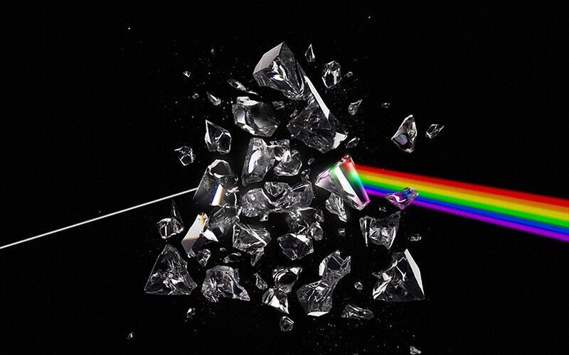 Prism Breaking into Pieces — Black, Dramatic