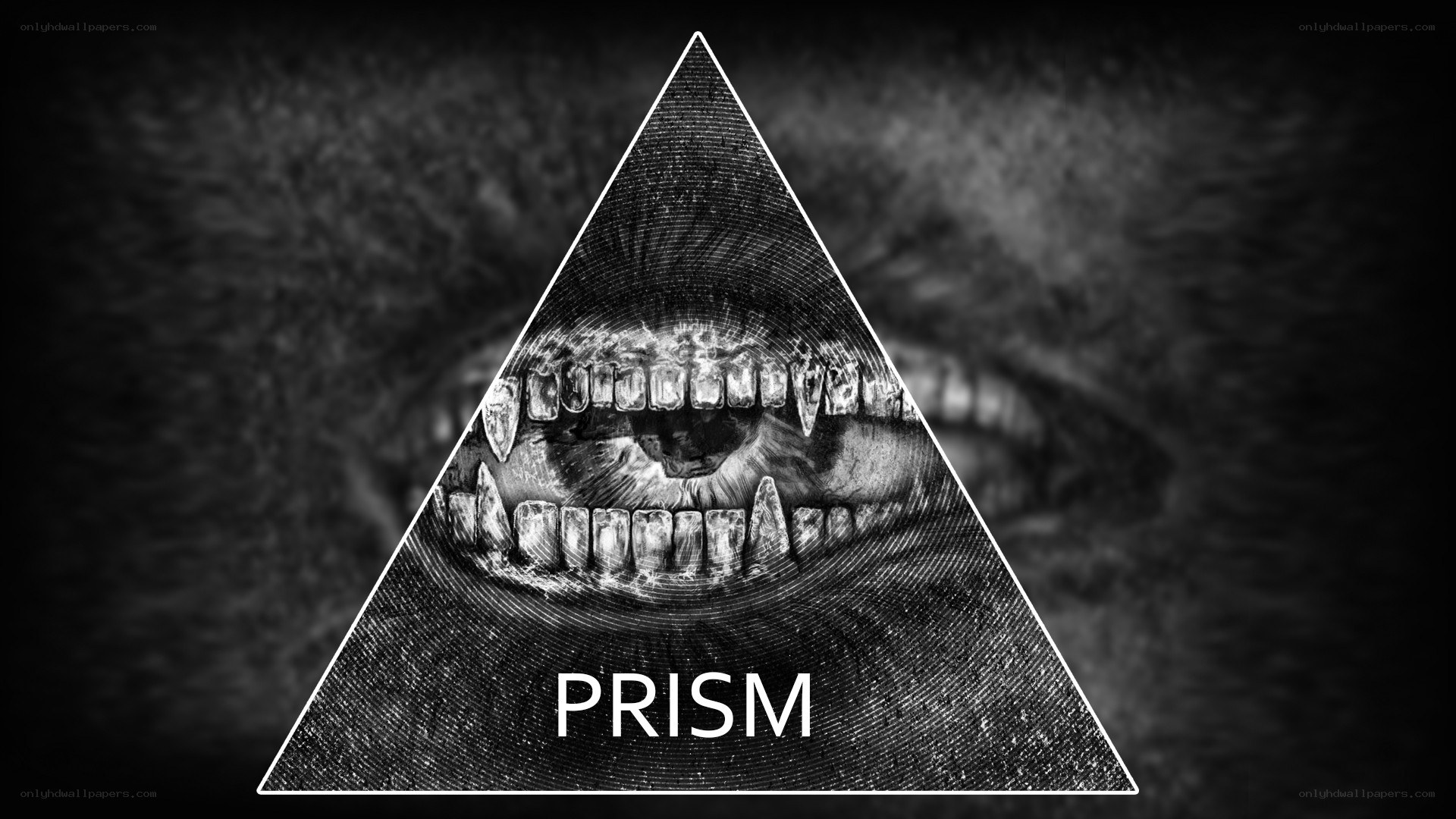 Prism logo with eye and teeth