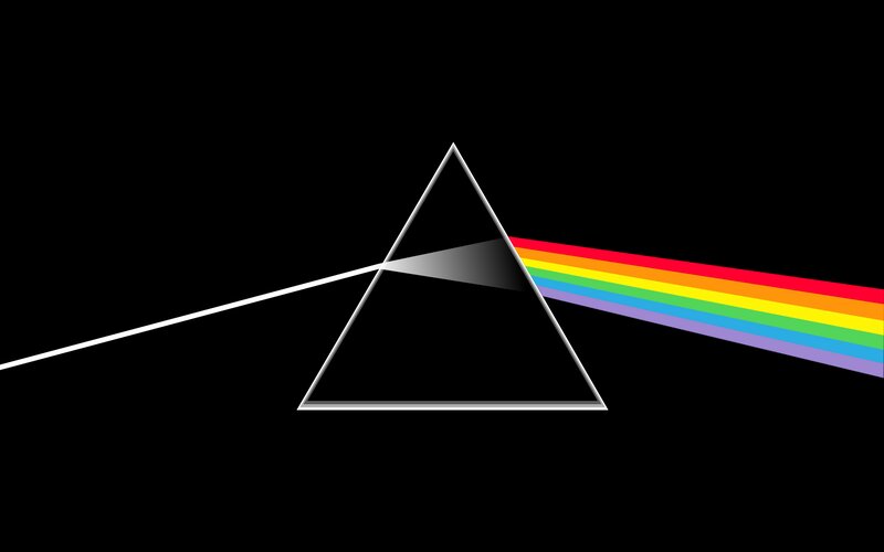 Prism Refracting Light — Black, Dramatic, Illustration, Rainbow