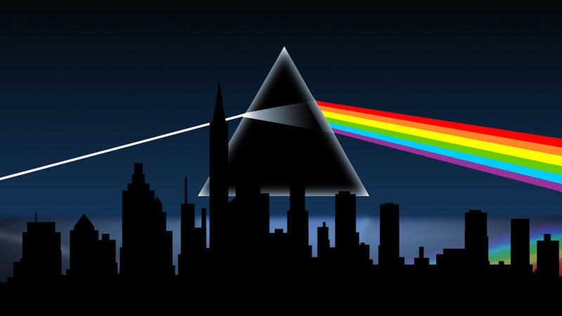 Prism Refracting Light — Black, Dramatic, Night, Digital Art