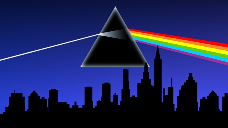 Prism Refracting Light — Blue, Dramatic, Night, Digital Art