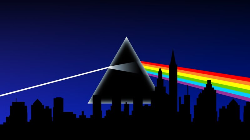 Prism Refracting Light — Blue, Dramatic, Night