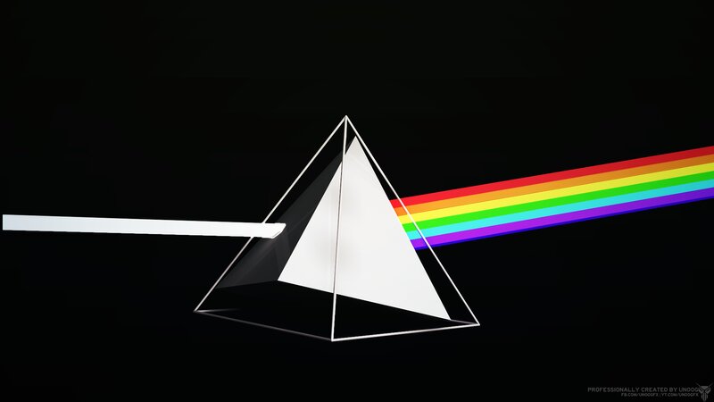 Prism Splitting Light — Black, Dramatic, Digital Art