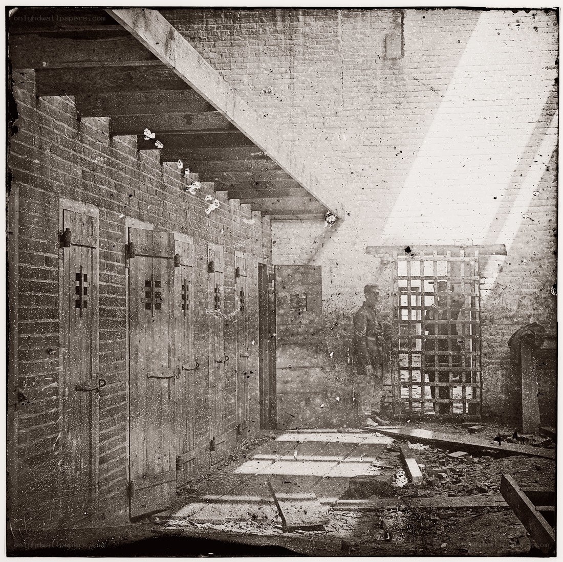 Prison cell block interior