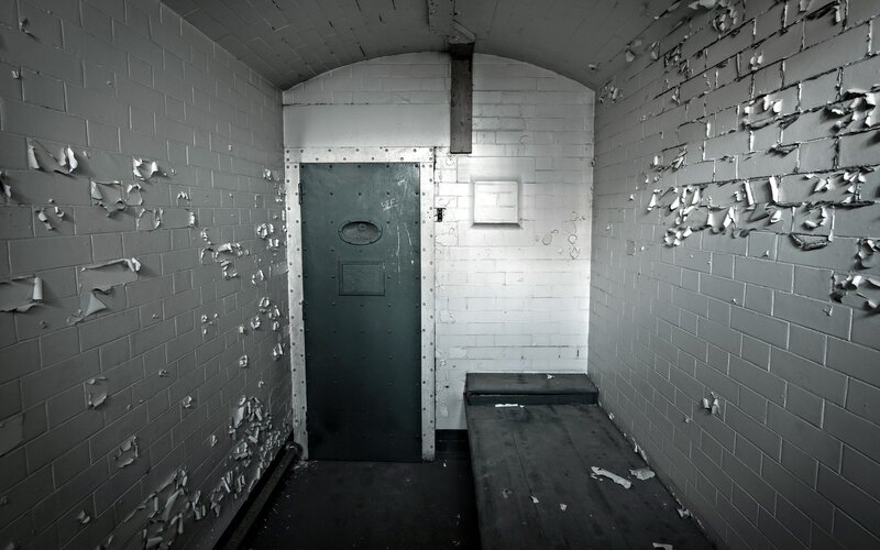 Prison Cell Interior — Gray, Dramatic