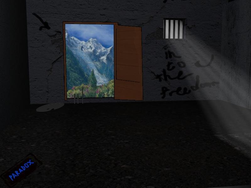 prison cell with mountain view