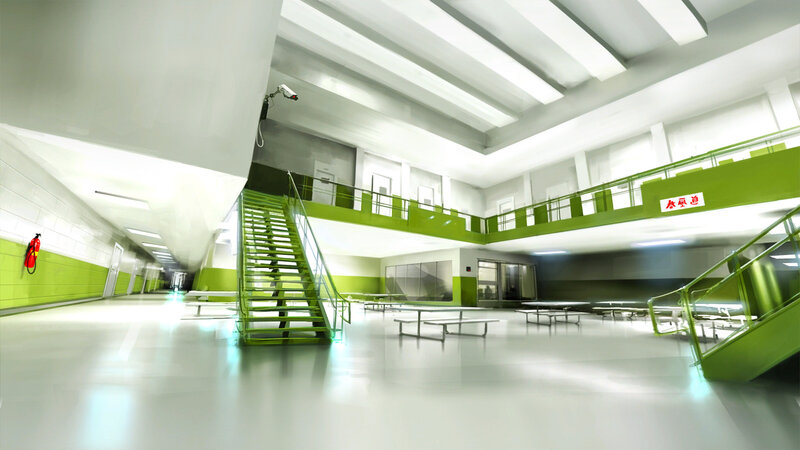 prison common area interior