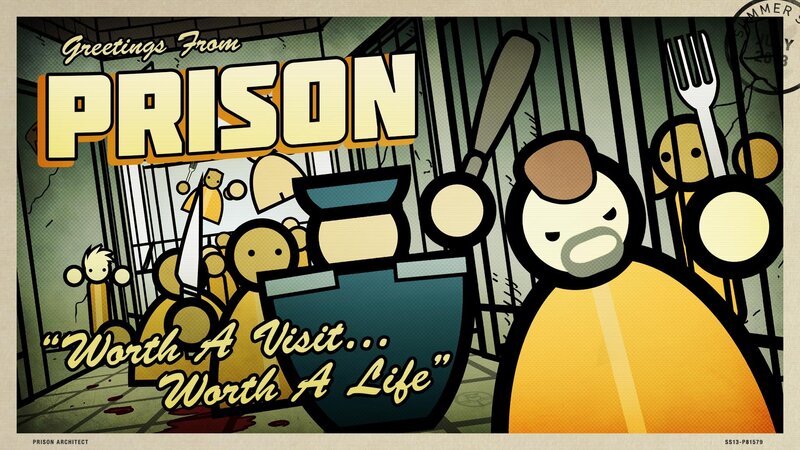 Prison Postcard Illustration — Yellow