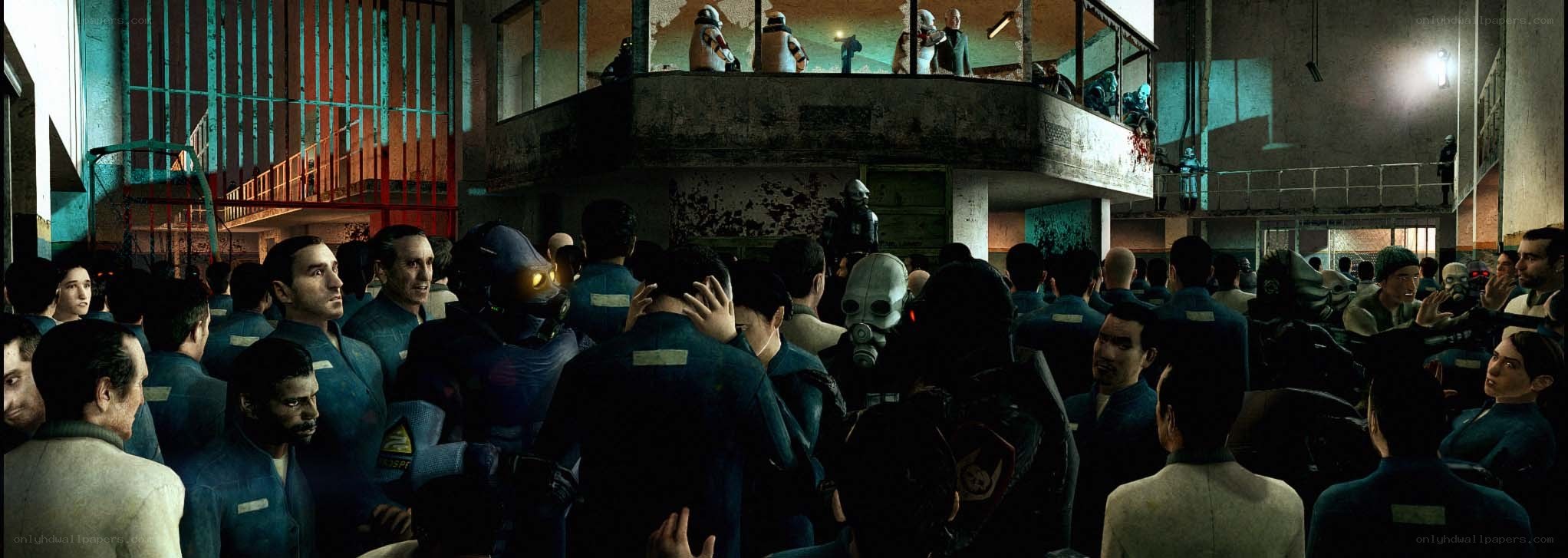 prison riot scene