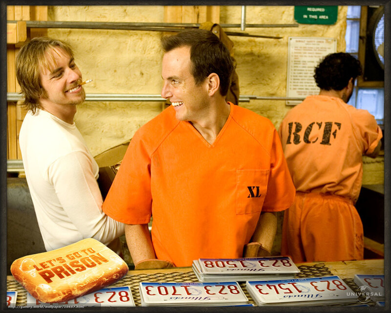 Prison scene with actors