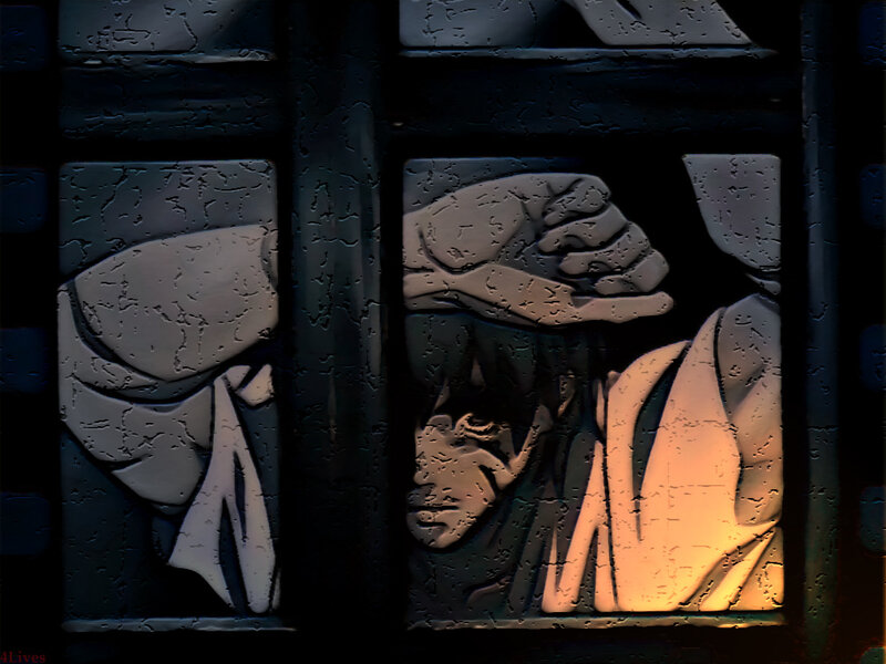 prisoner behind bars
