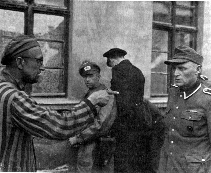 Prisoner confronting guards