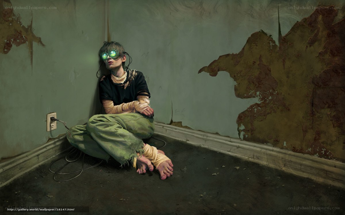 prisoner in a decaying room