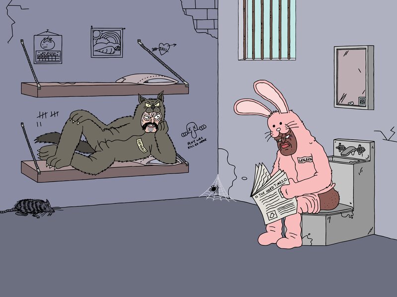 Prisoners in animal costumes