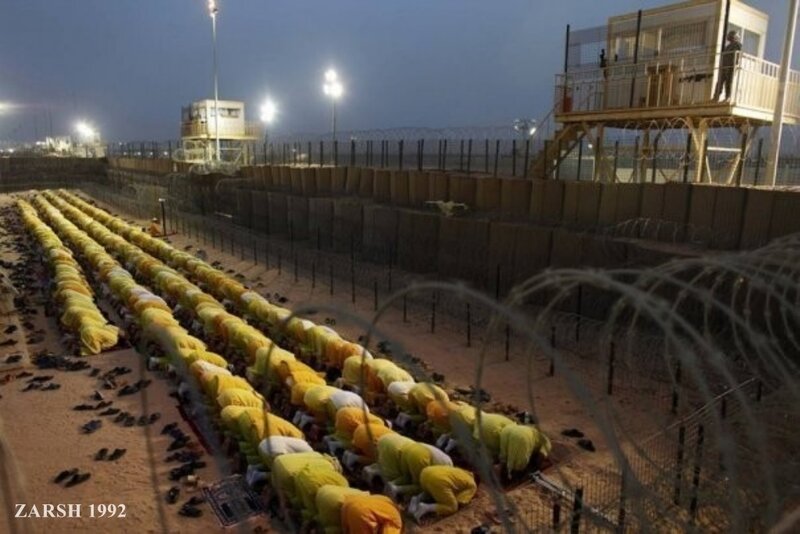 Prisoners Praying in Yard