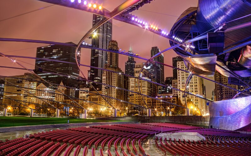 Pritzker Pavilion at Night