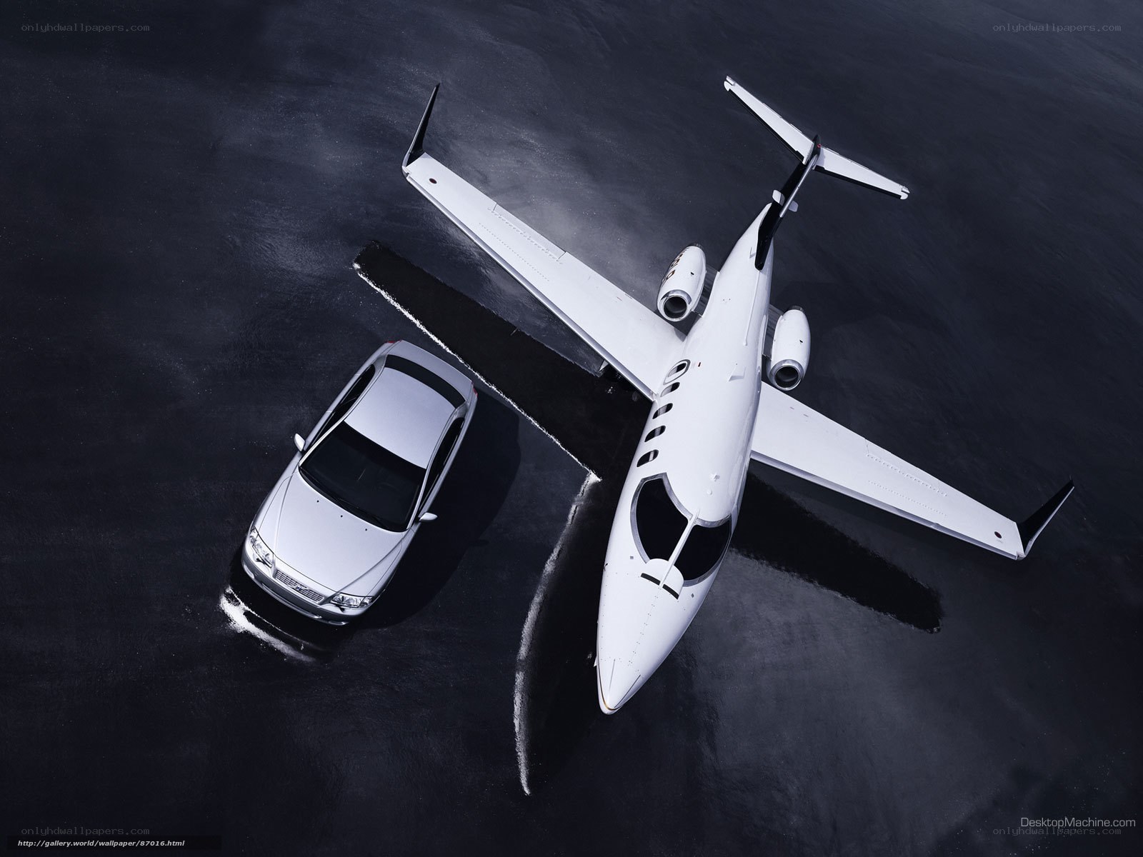 Private jet and luxury car