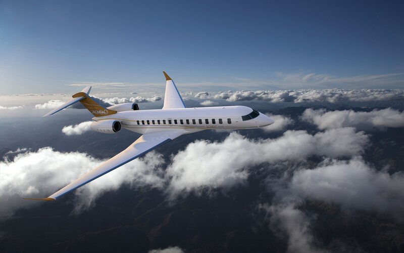Private Jet Flying — White