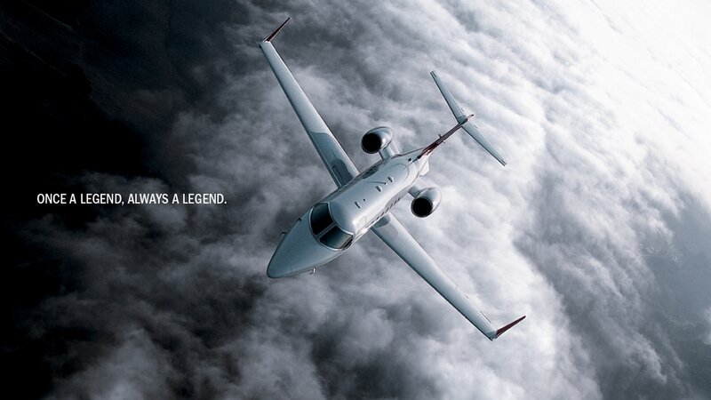 Private Jet in Clouds — White