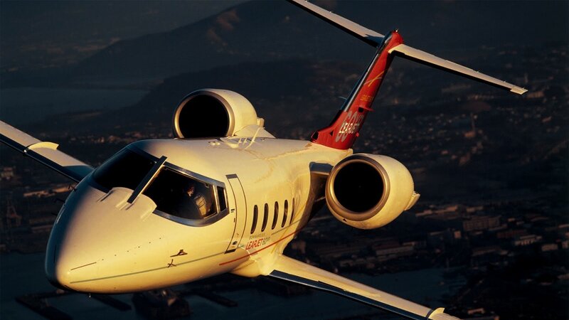 private jet in flight