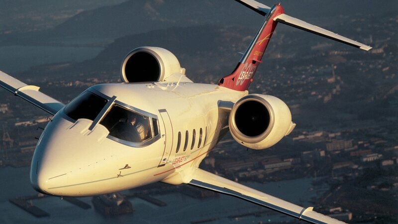 private jet in flight