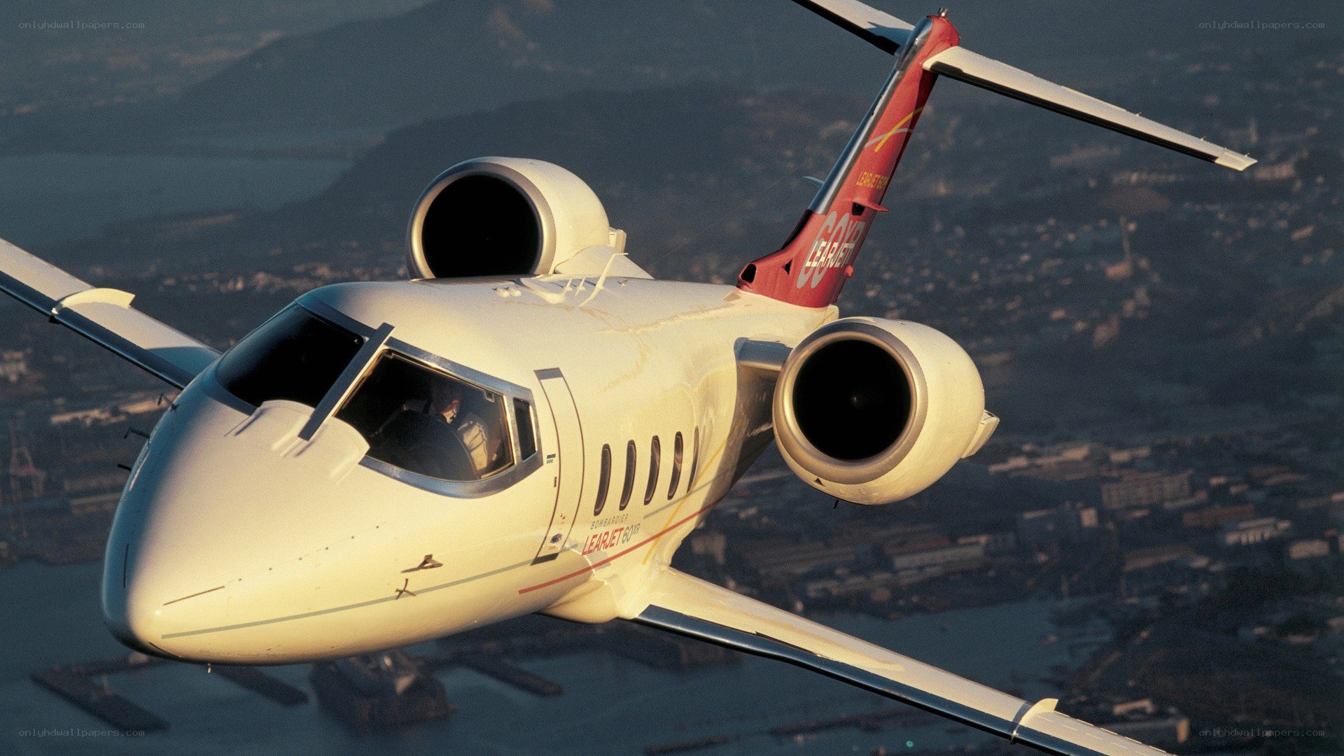 private jet in flight