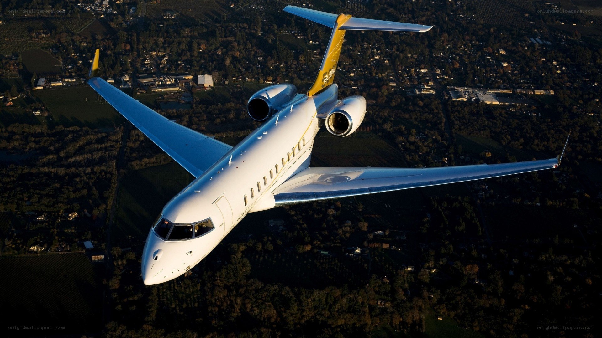 private jet in flight