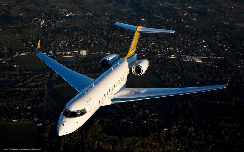 private jet in flight