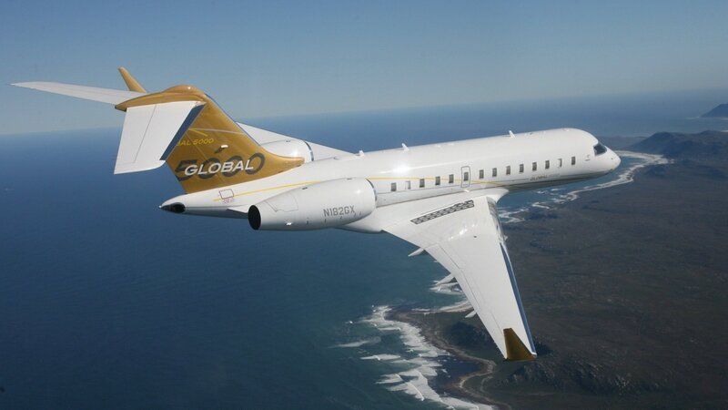 Private Jet in Flight — White, Serene