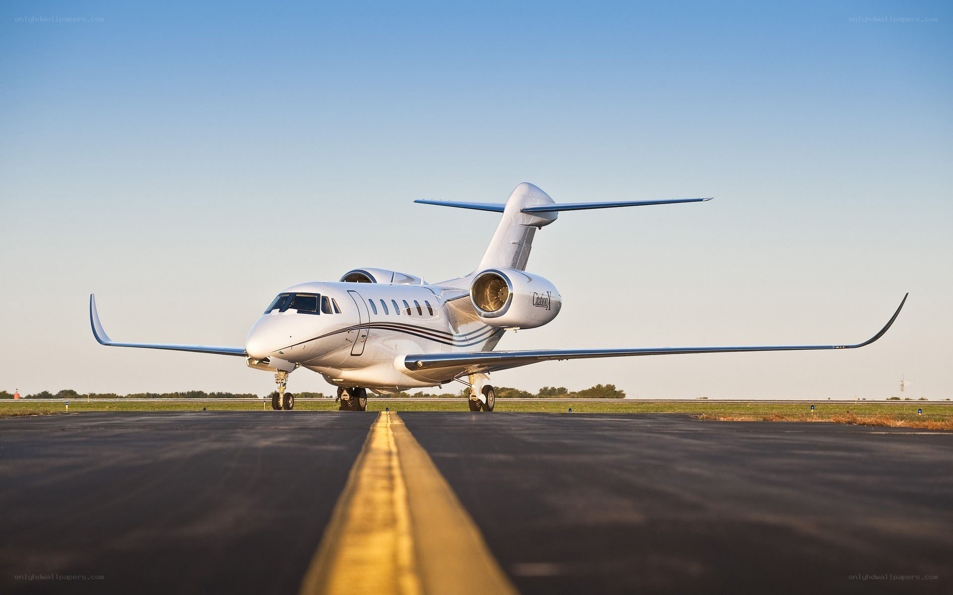 private jet on runway