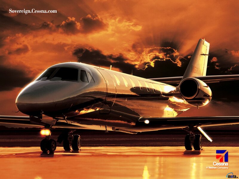 Private Jet on Runway — Orange, Dramatic, Sunset, Photograph, Airplane