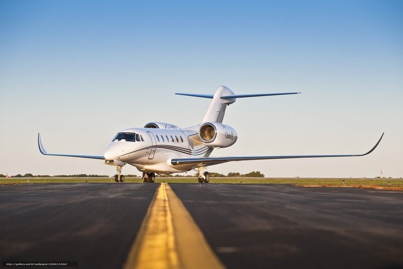 private jet on runway