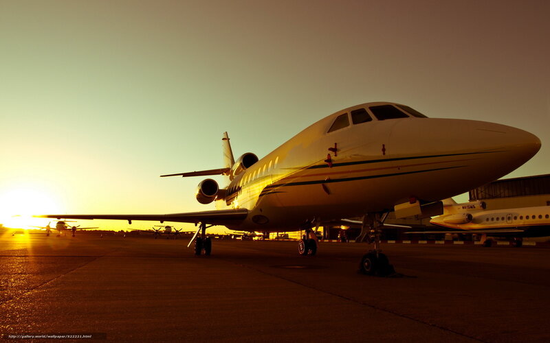 Private Jet on Tarmac — Yellow