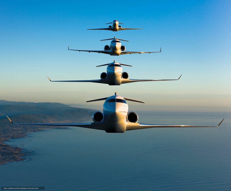Private jets in formation