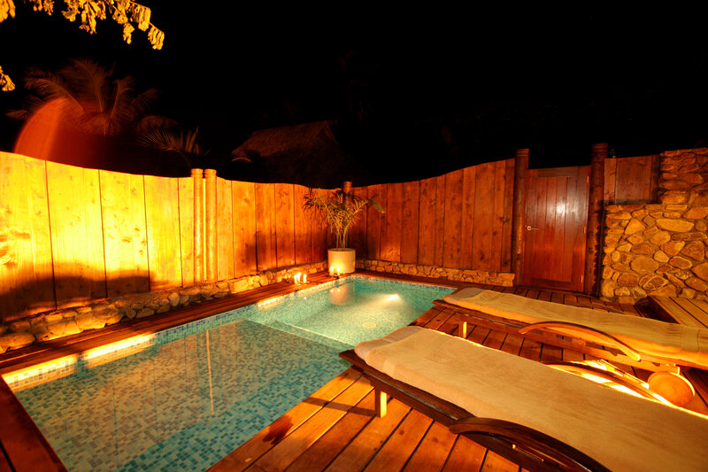 Private Pool at Night — Brown