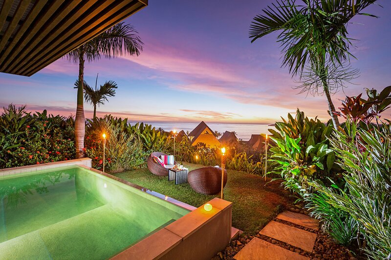Private Pool at Sunset — Green
