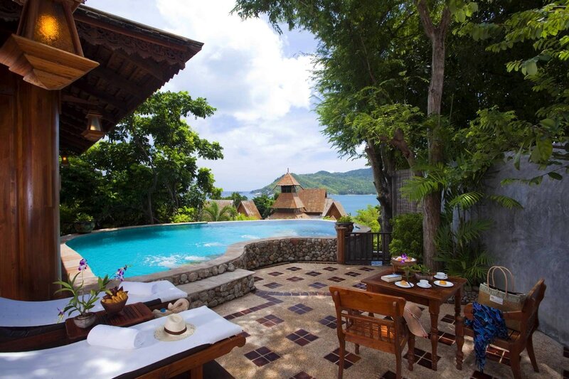 Private Pool Villa — Blue, Serene, Afternoon, Photograph, Trees