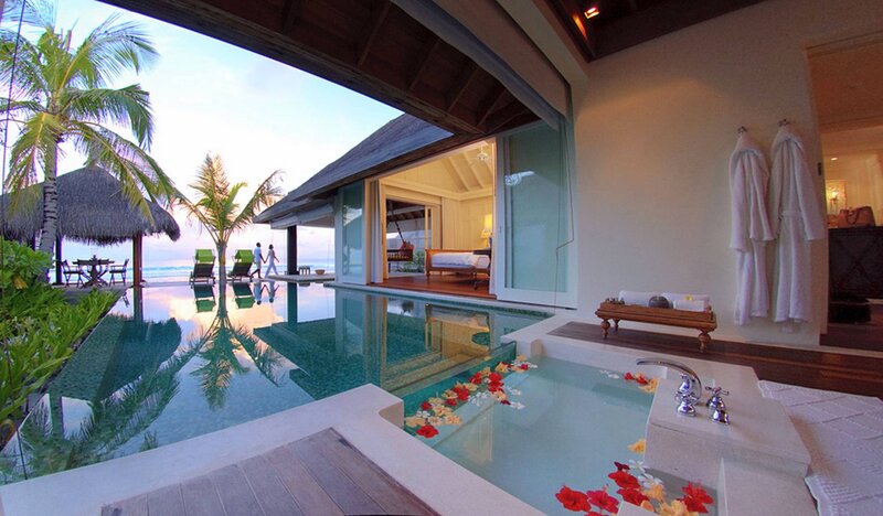 Private Pool Villa — Blue, Serene, Sunset, Photograph
